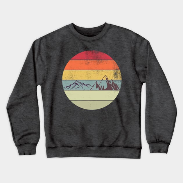 Retro Mountains Crewneck Sweatshirt by Life Happens Tee Shop